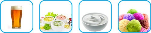 Examples of food products treated with the ROTOCAV hydrodynamic cavitator